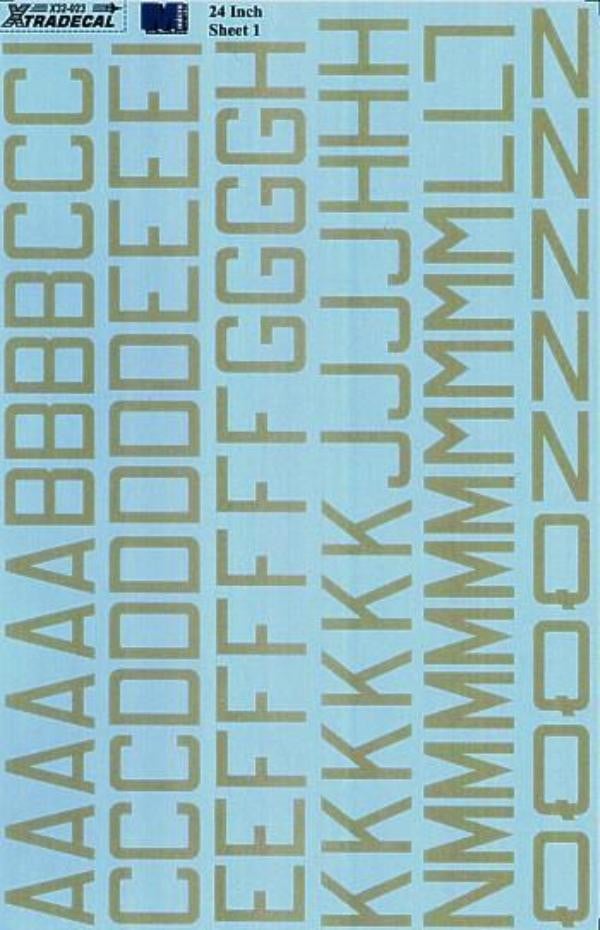 Xtradecal X32023 1/32 RAF Code Letters / Numbers 24"  Sky Model Decals - SGS Model Store