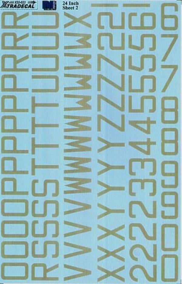 Xtradecal X32023 1/32 RAF Code Letters / Numbers 24"  Sky Model Decals - SGS Model Store