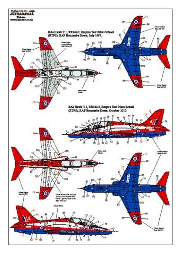 Xtradecal X32033 1/32 BAe Hawk T.1/T.1A Model Decals - SGS Model Store