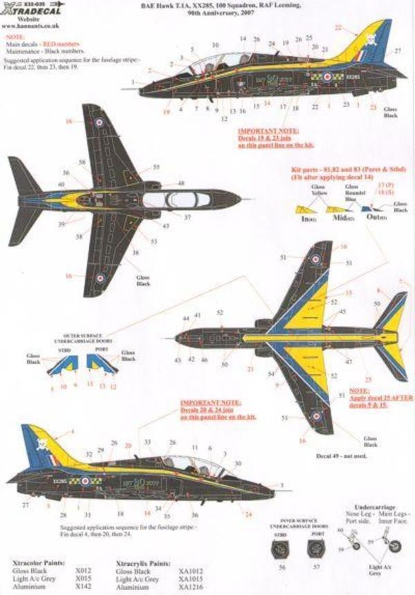 Xtradecal X32035 1/32 BAe Hawk T.1A Model Decals - SGS Model Store