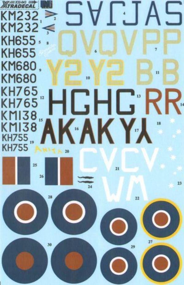 Xtradecal X32043 1/32 North-American P-51D Mustang Mk.IV Model Decals - SGS Model Store