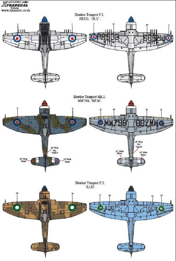 Xtradecal X32066 1/32 Hawker Tempest Mk.II Model Decals - SGS Model Store