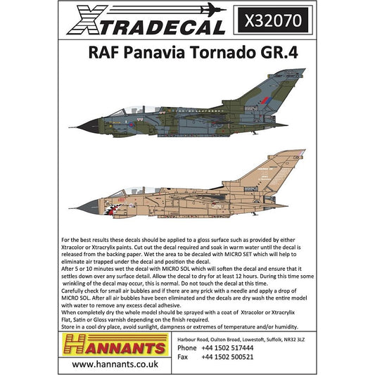 Xtradecal X32070 1/32 RAF Panavia Tornado GR.4 Decals