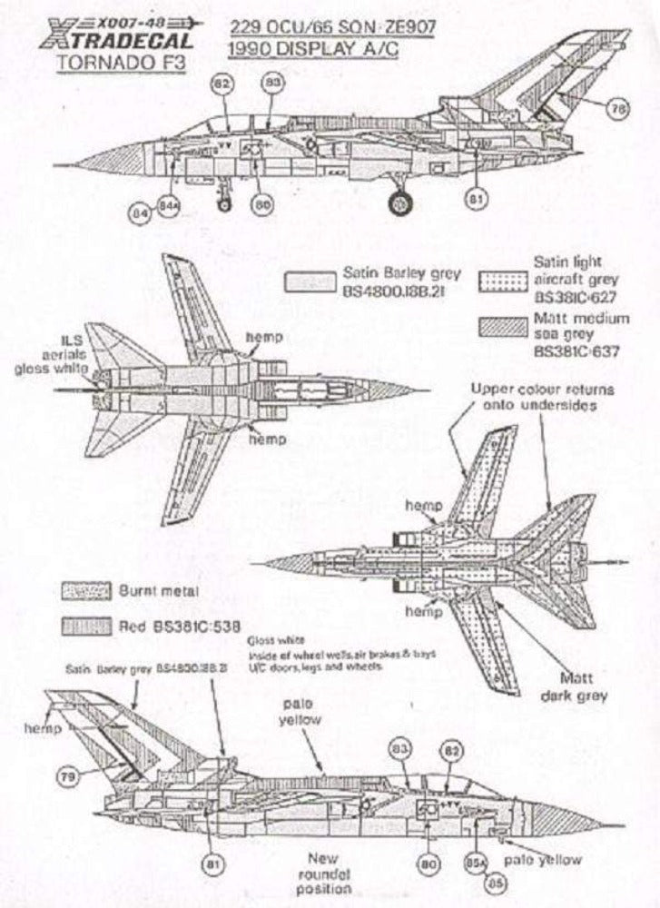Xtradecal X48007 1/48 RAF Update 1990 Model Decals - SGS Model Store