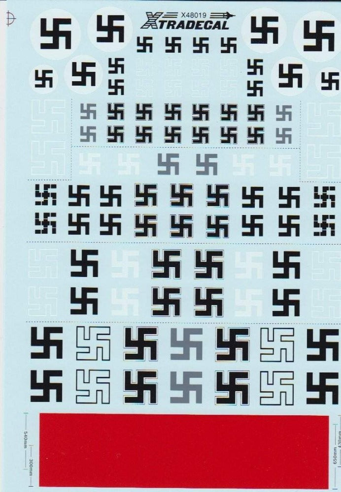 Xtradecal X48019 1/48 Luftwaffe Swastikas Model Decals - SGS Model Store