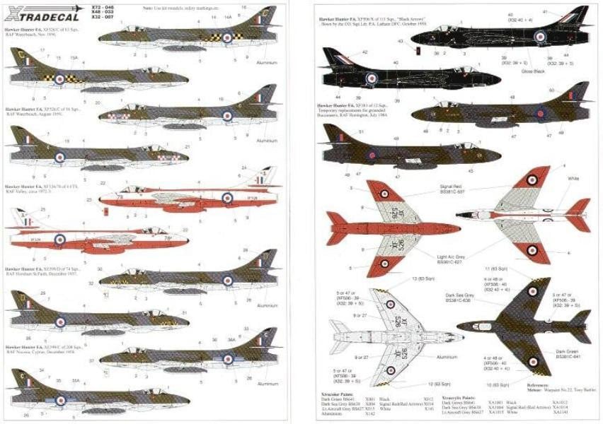 Xtradecal X48033 1/48 Hawker Hunter F.6 Model Decals - SGS Model Store