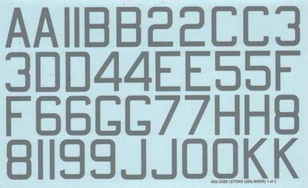 Xtradecal X48050 1/48 RAF WWII 48 x 30inch Bomber Squadron Code Letters Numbers - SGS Model Store