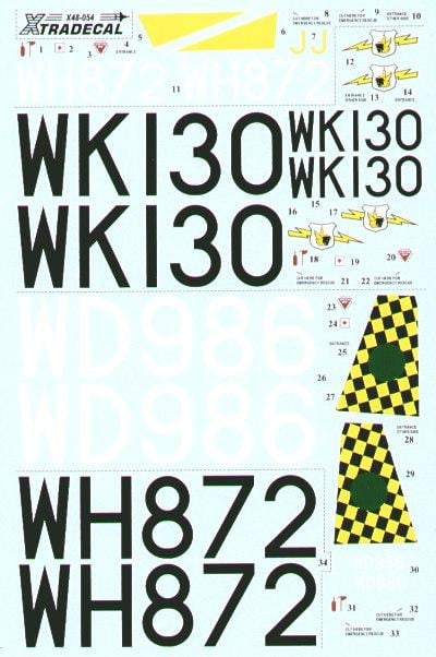 Xtradecal X48054 1/48 BAC/EE Canberra B.2 Part 2 Model Decals - SGS Model Store
