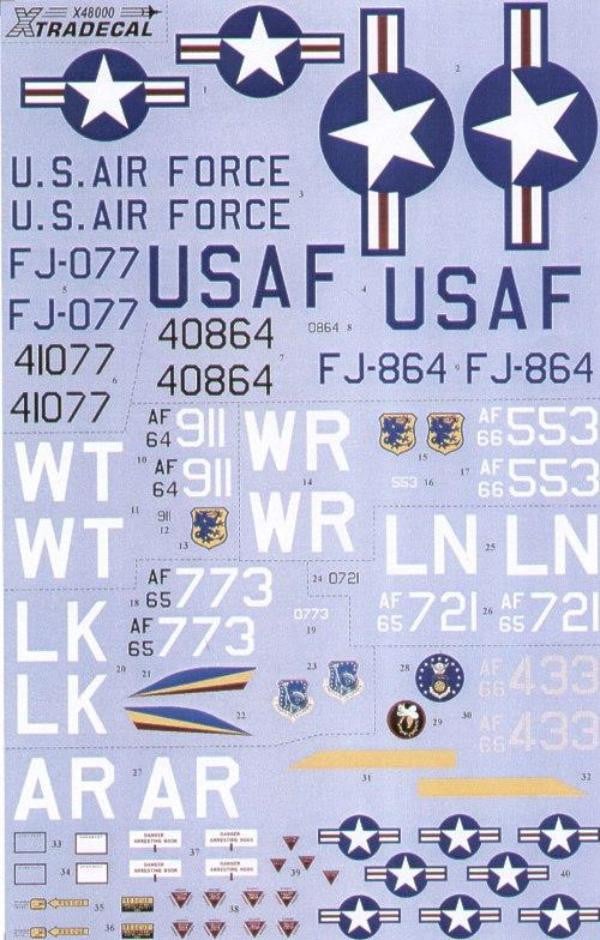 Xtradecal X48062 1/48 USAFE F-4D and RF-4C Phantoms in England Pt 1 Model Decals - SGS Model Store