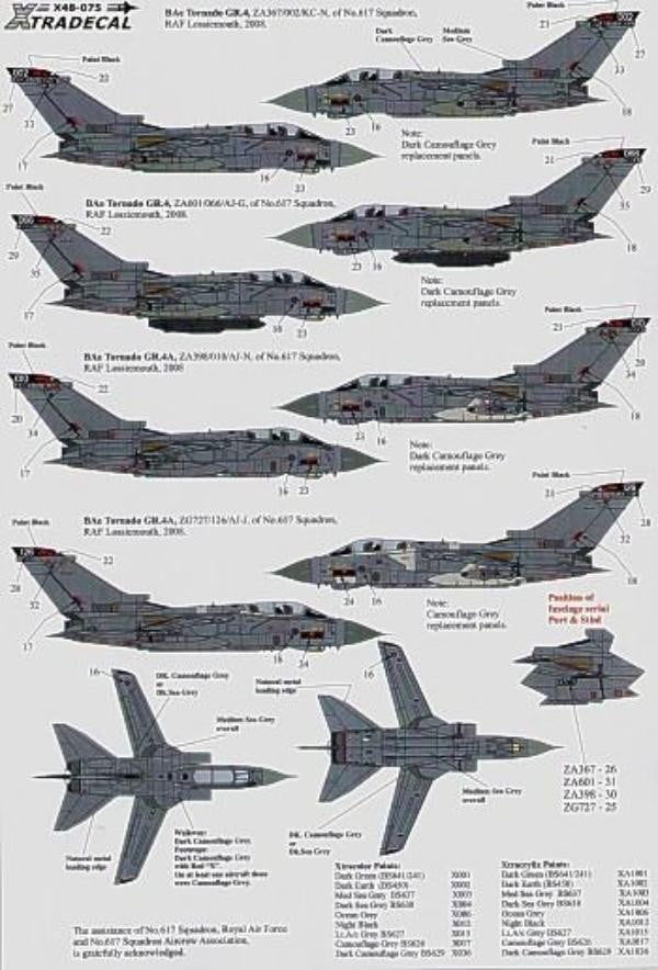 Xtradecal X48075 1/48 617 (Dambusters) Squadron 1943-2008 Model Decals - SGS Model Store
