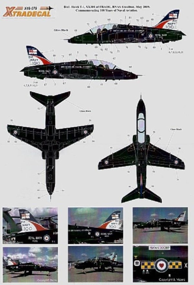 Xtradecal X48079 1/48 BAe Hawk T.1 2009 100 Years of Naval Aviation Model Decals - SGS Model Store