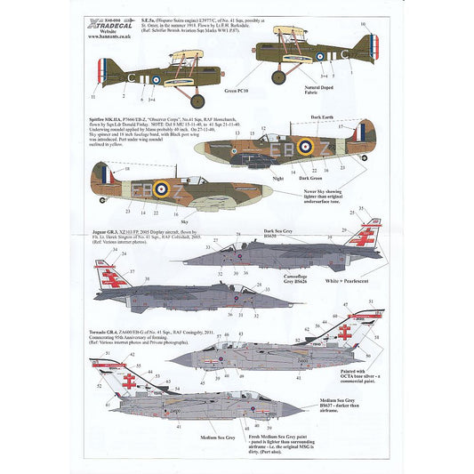 Xtradecal X48098 RAF History 41 Sqn Pt 1 Decals 1/48