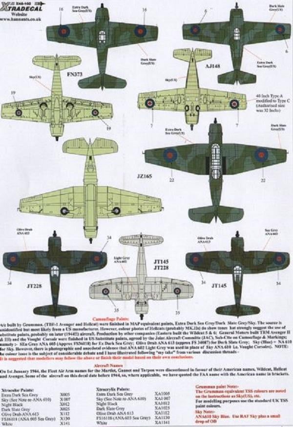 Xtradecal X48102 1/48 Yanks with Roundels Part 1 in the FAA Model Decals - SGS Model Store