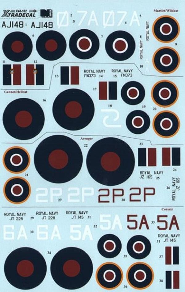Xtradecal X48102 1/48 Yanks with Roundels Part 1 in the FAA Model Decals - SGS Model Store