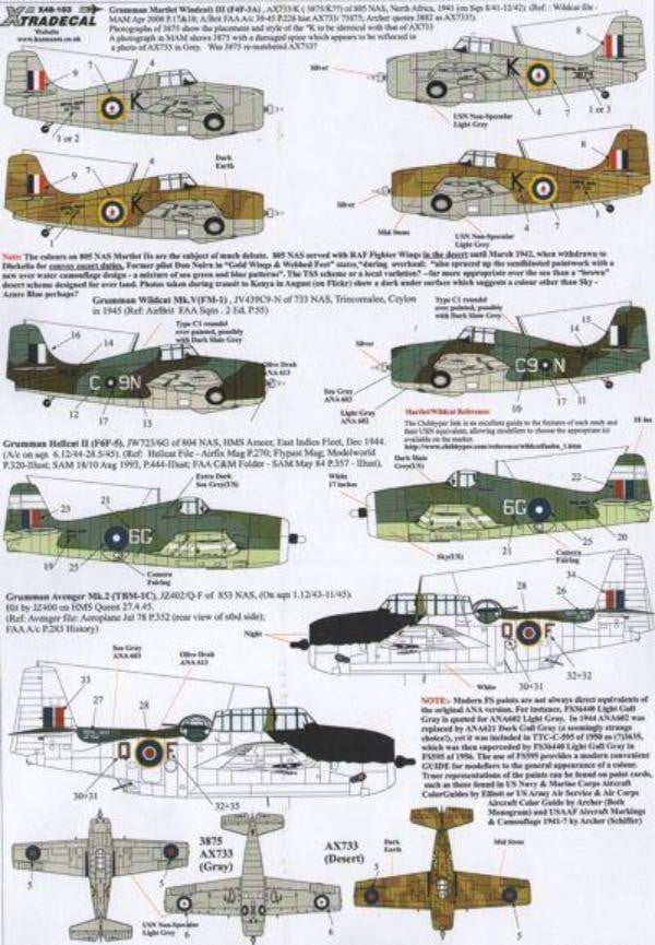 Xtradecal X48103 1/48 Yanks with Roundels Part 2 in the FAA Model Decals - SGS Model Store