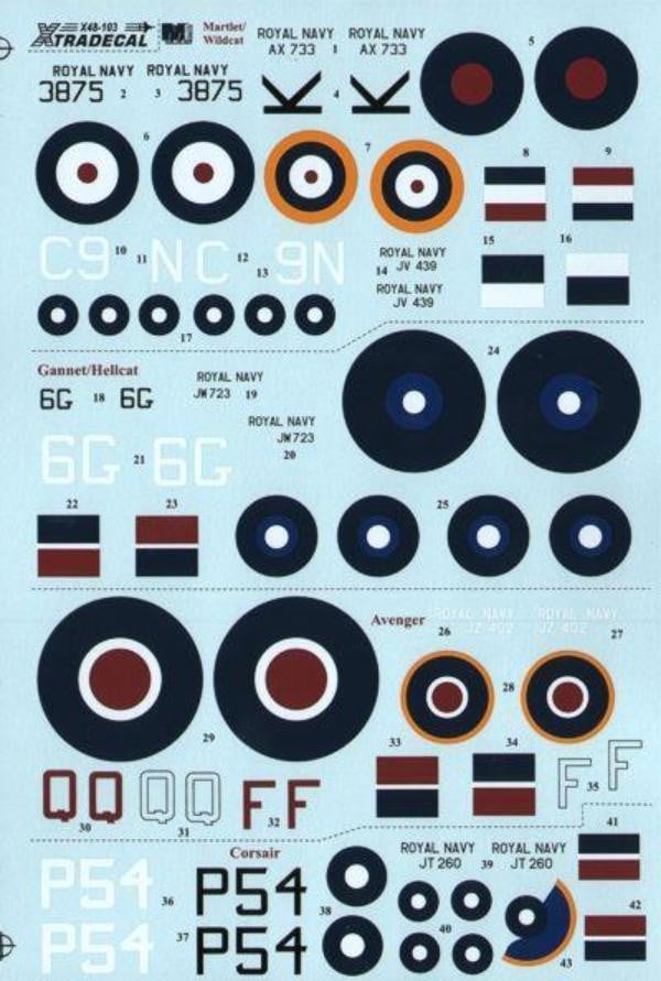 Xtradecal X48103 1/48 Yanks with Roundels Part 2 in the FAA Model Decals - SGS Model Store