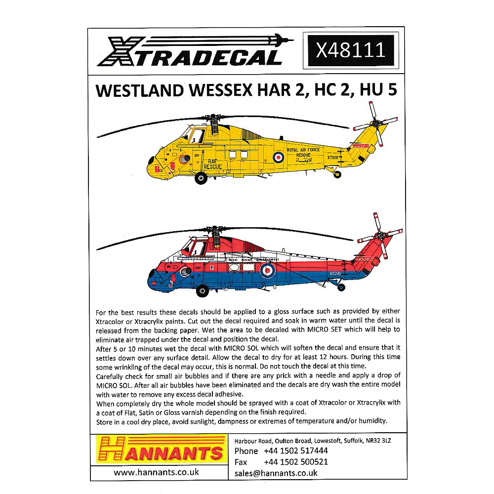 Xtradecal X48111 Westland Wessex HC.2, HAR.2, HU.5, HAS.3 1/48