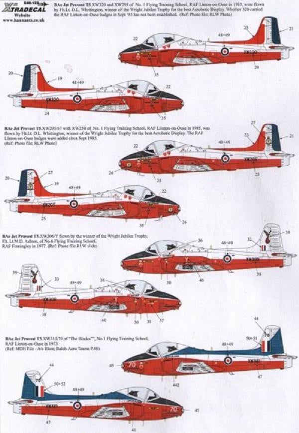 Xtradecal X48122 1/48 BAe Jet Provost T.5 Part 2 Model Decals - SGS Model Store