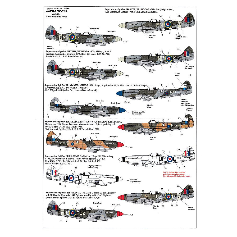 Xtradecal X48127 Supermarine Spitfire Mk.XIVe/ Mk.XVIII 1/48