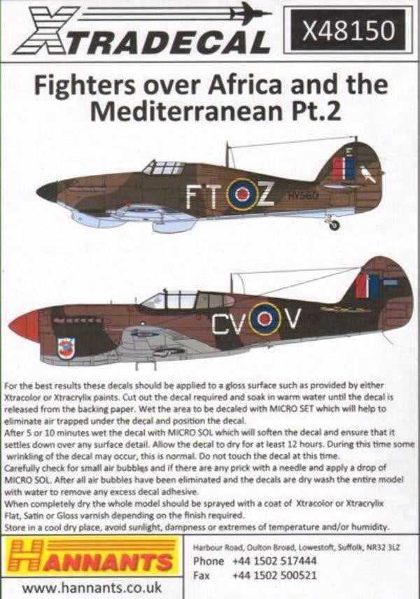 Xtradecal X48150 1/48 Fighters over N Africa and the Med Pt.2 Model Decals - SGS Model Store