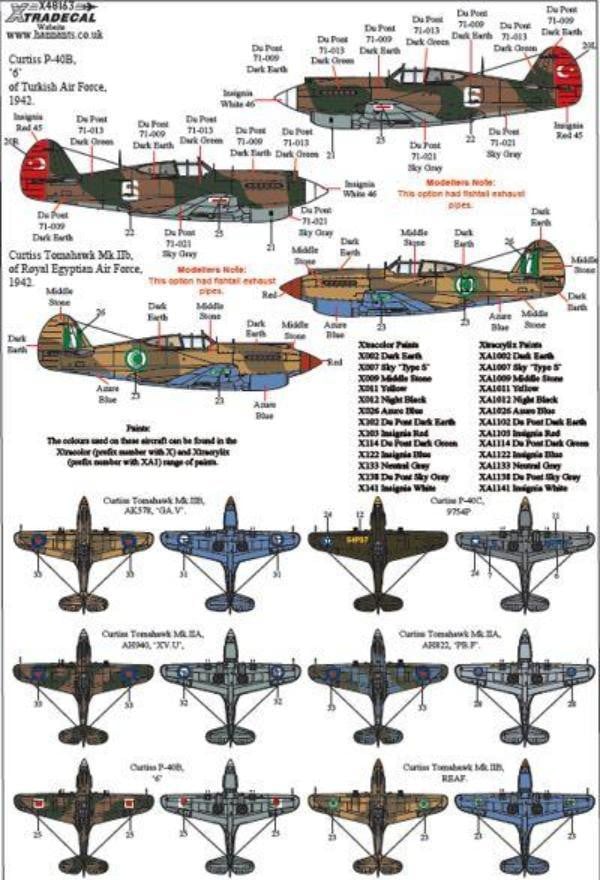 Xtradecal X48163 1/48 Curtiss P-40B Tomahawk Pt 2 Model Decals - SGS Model Store