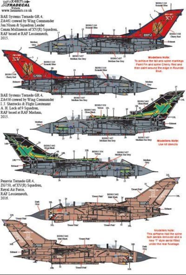 Xtradecal X48171 1/48 Panavia Tornado GR.4 Special Schemes Model Decals - SGS Model Store