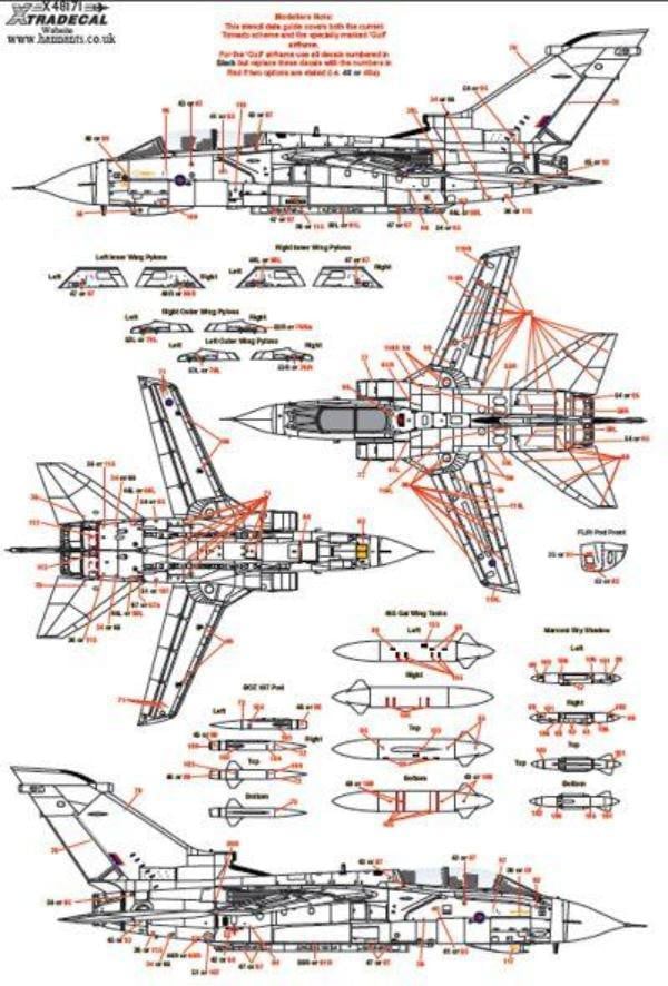 Xtradecal X48171 1/48 Panavia Tornado GR.4 Special Schemes Model Decals - SGS Model Store