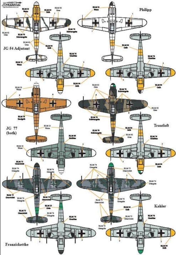 Xtradecal X48173 1/48 Messerschmitt Bf-109 Stab markings Pt 2 Model Decals - SGS Model Store