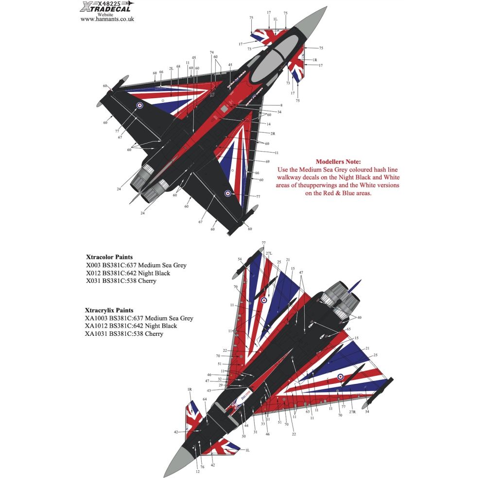 Xtradecal X48225 'Blackjack' RAF 2021 Display Eurofighter Typhoon 1/48