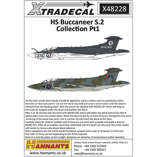 Xtradecal X48228 H.S. Buccaneer S.2 Collection Pt1 Decals 1/48