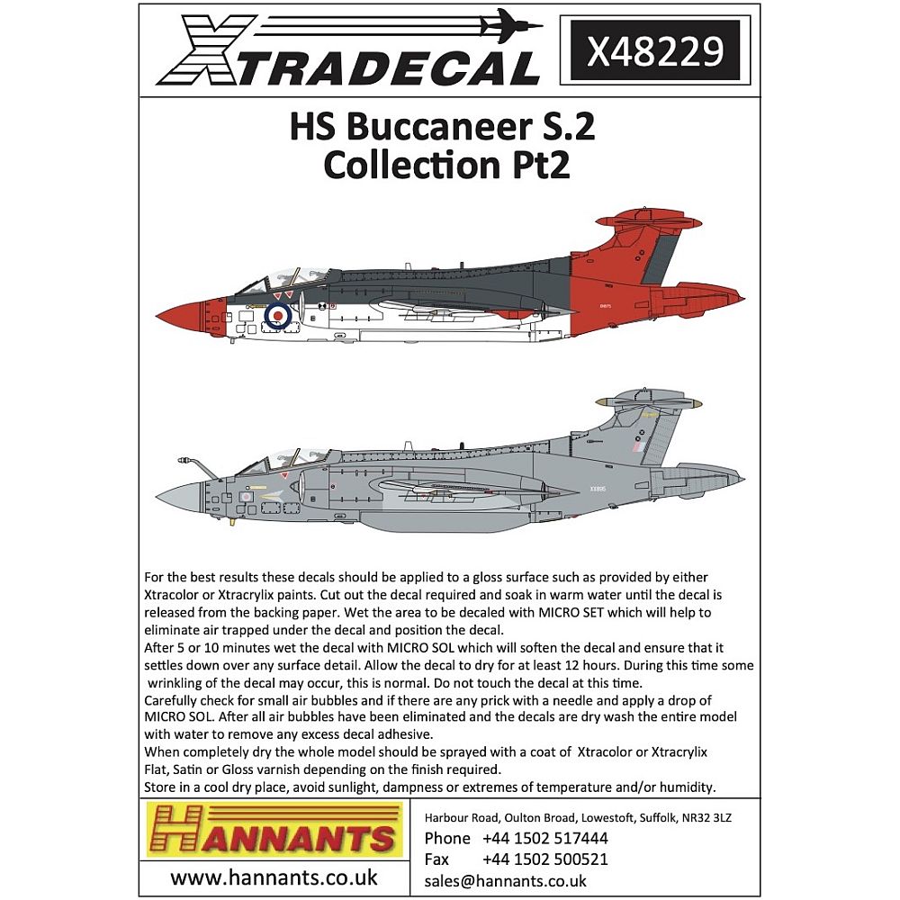 Xtradecal X48229 H.S. Buccaneer S.2 Collection Pt2 Decals 1/48