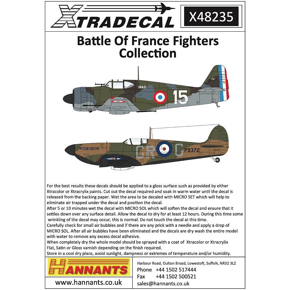 Xtradecal X48235 Battle Of France Fighters Collection 1/48