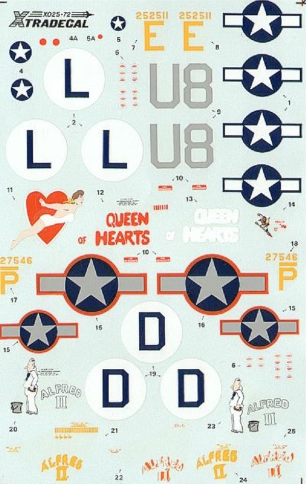Xtradecal X72025 1/72 Consolidated B-24H Liberator Model Decals - SGS Model Store