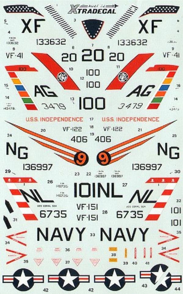 Xtradecal X72027 1/72 F-3B/H Demon Model Decals - SGS Model Store