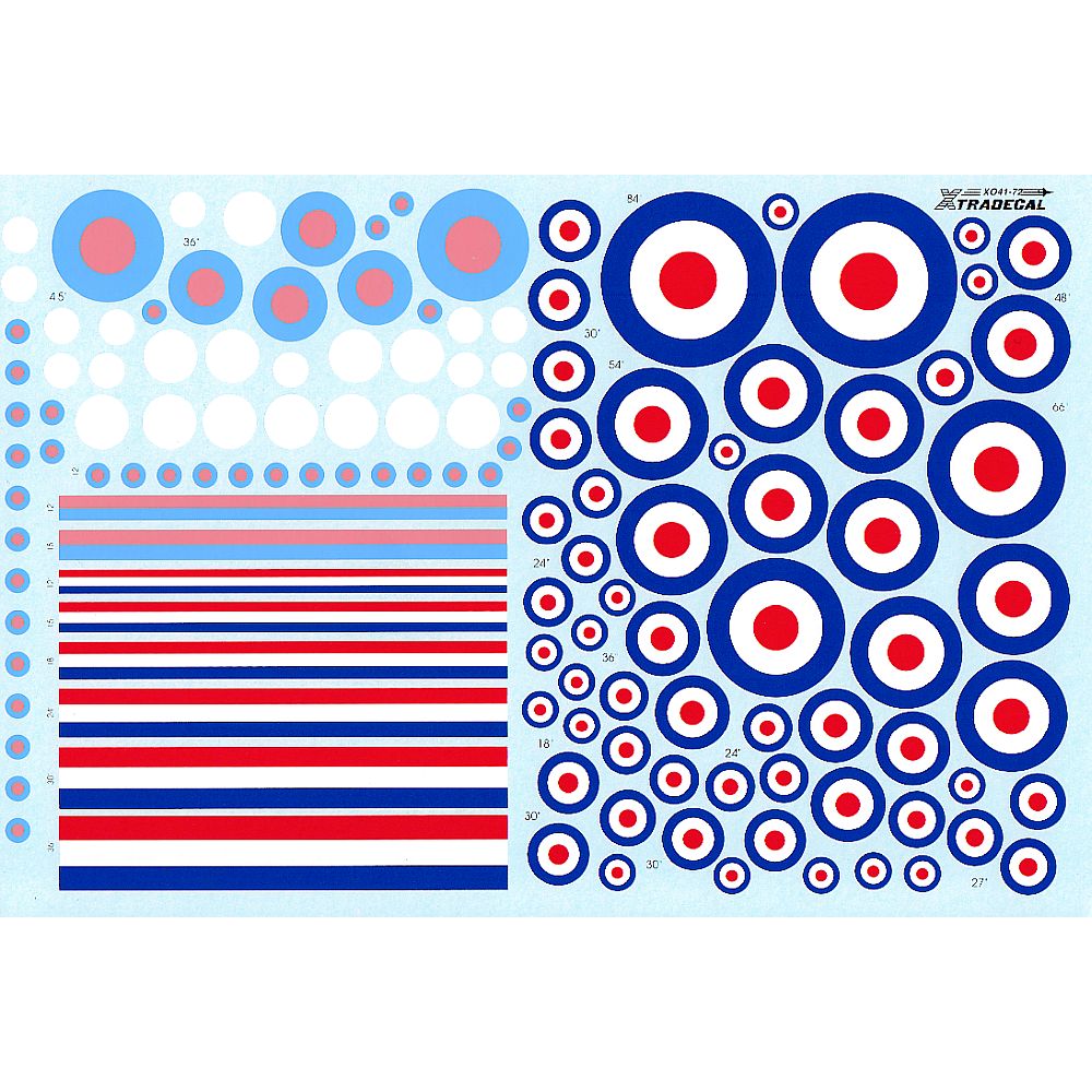 Xtradecal X72041 RAF D type roundels and Low Viz pink/pale blue roundels 1/72