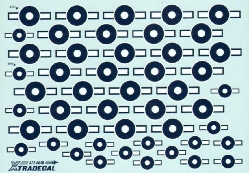 Xtradecal X72064 WWII British Pacific Fleet Roundels Decals 1/72
