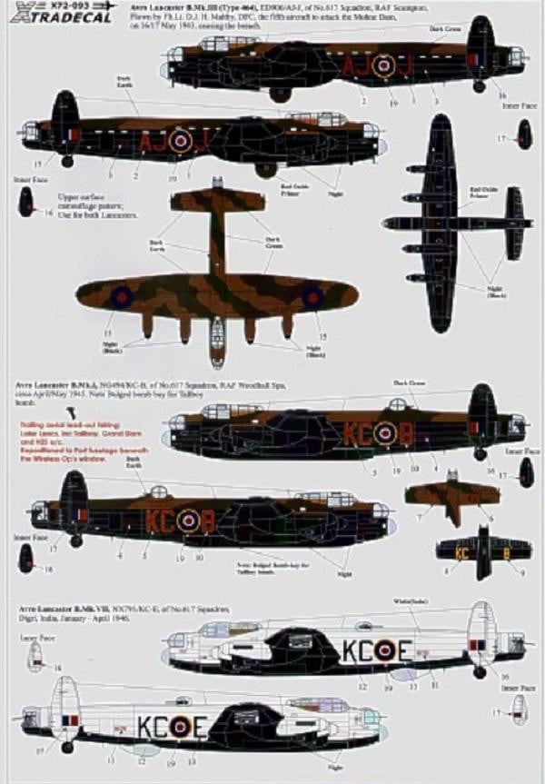 Xtradecal X72093 1/72 617 (Dambusters) Squadron 1943-2008 Model Decals - SGS Model Store