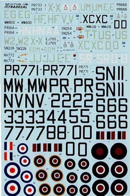 Xtradecal X72094 1/72 Hawker Tempest Mk.II and Mk.V Model Decals - SGS Model Store