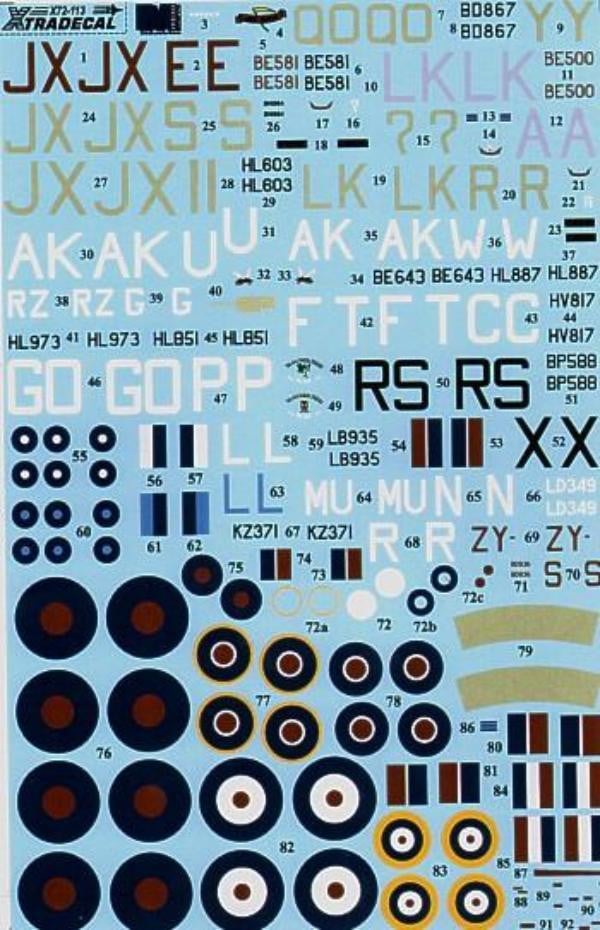 Xtradecal X72113 1/72 Hawker Hurricane Mk.IIc Model Decals - SGS Model Store