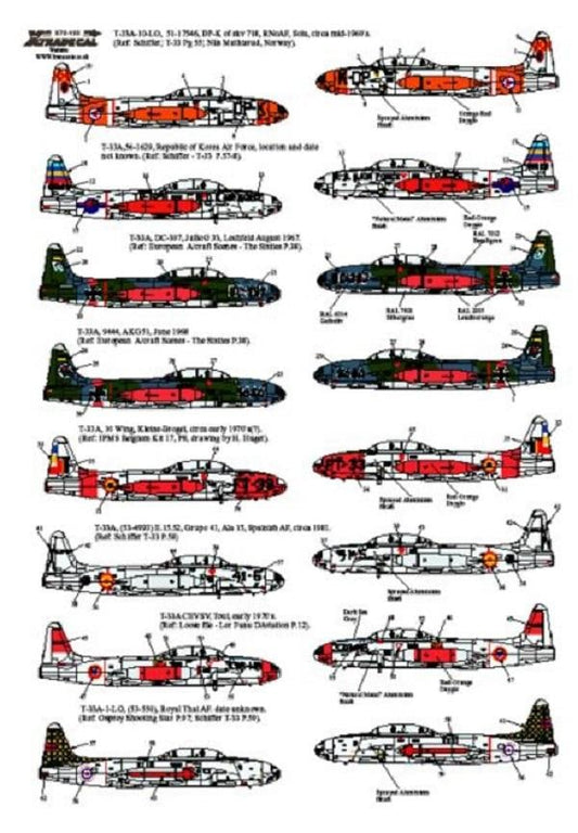 Xtradecal X72122 1/72 Lockheed T-33A Part 3 Foreign Operators Model Decals - SGS Model Store
