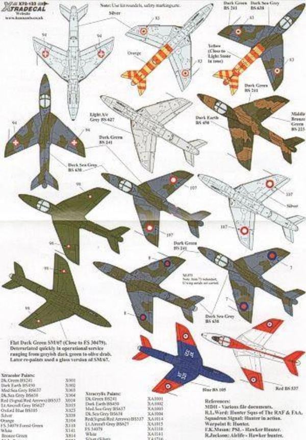 Xtradecal X72123 1/72 Hawker Hunter Two Seaters Model Decals - SGS Model Store
