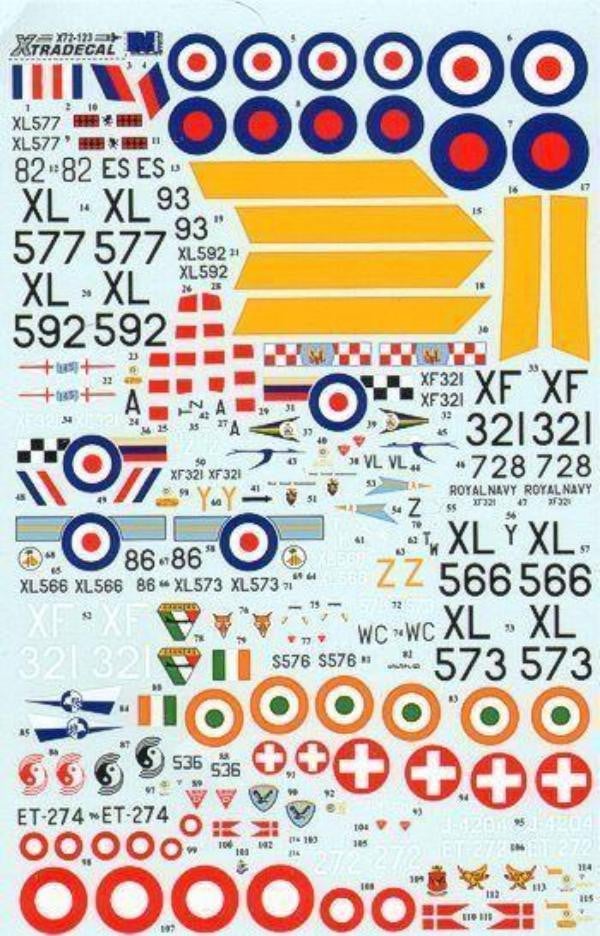 Xtradecal X72123 1/72 Hawker Hunter Two Seaters Model Decals - SGS Model Store