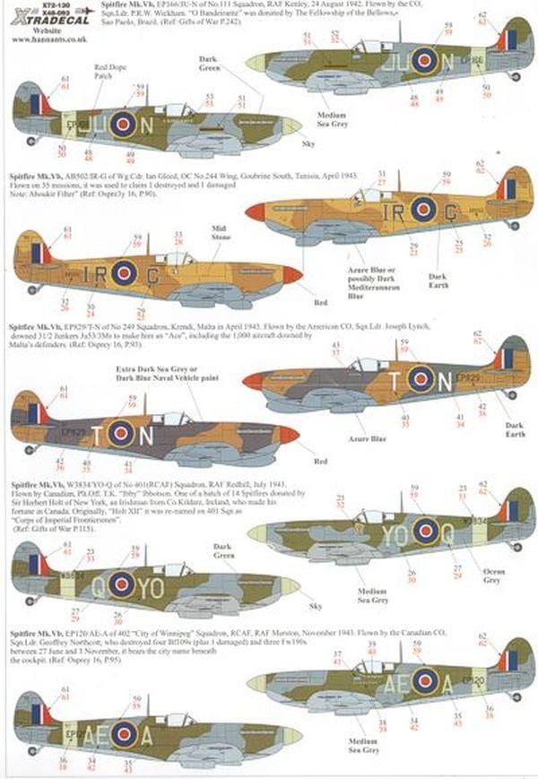 Xtradecal X72130 1/72 Supermarine Spitfire Mk.Vb Model Decals - SGS Model Store