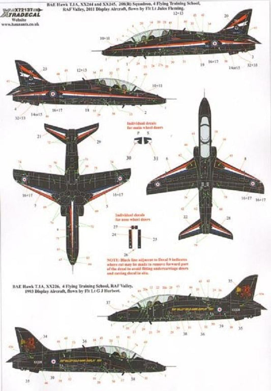 Xtradecal X72137 1/72 RAF Display Aircraft 1993 and 2011 Model Decals - SGS Model Store