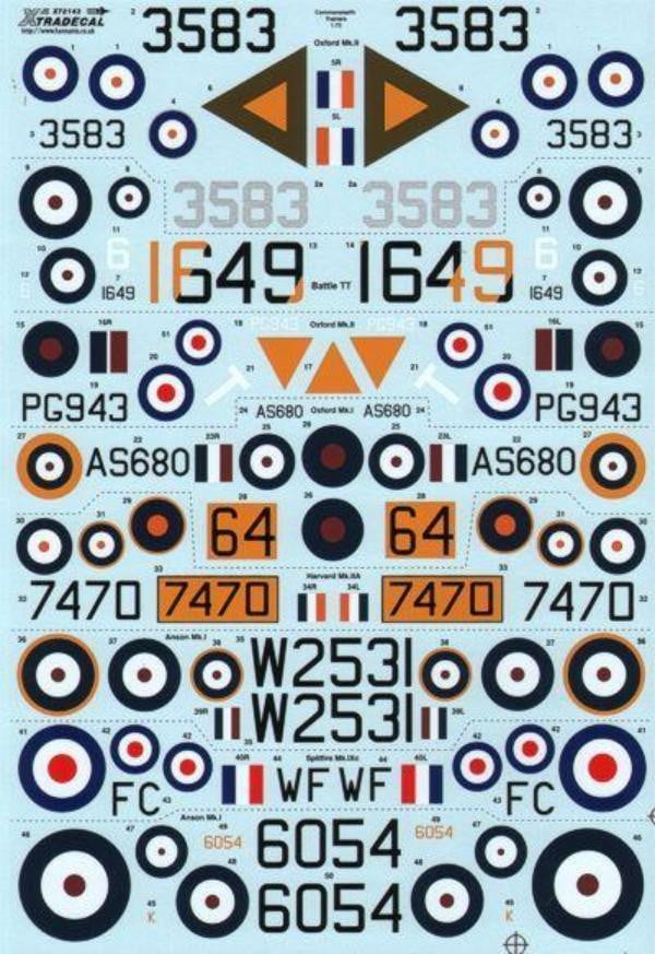Xtradecal X72143 1/72 Commonwealth Trainers Model Decals - SGS Model Store