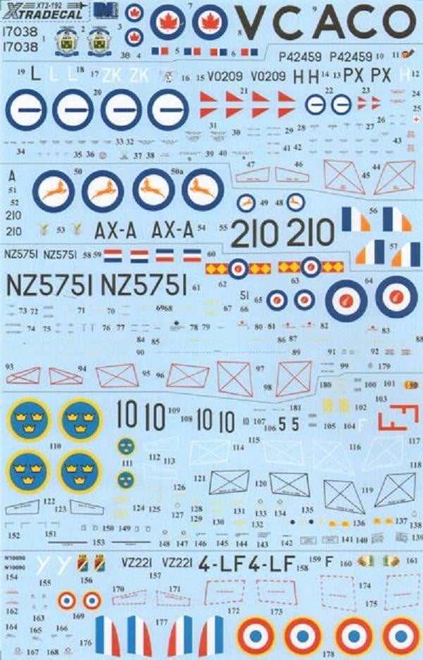 Xtradecal X72192 1/72 DH 100 Vampire Overseas Users Model Decals - SGS Model Store