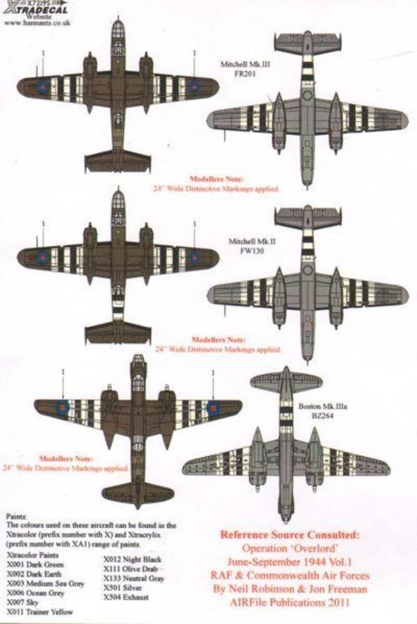 Xtradecal X72195 1/72 D-Day 70th Anniversary Pt 2 RAF Model Decals - SGS Model Store