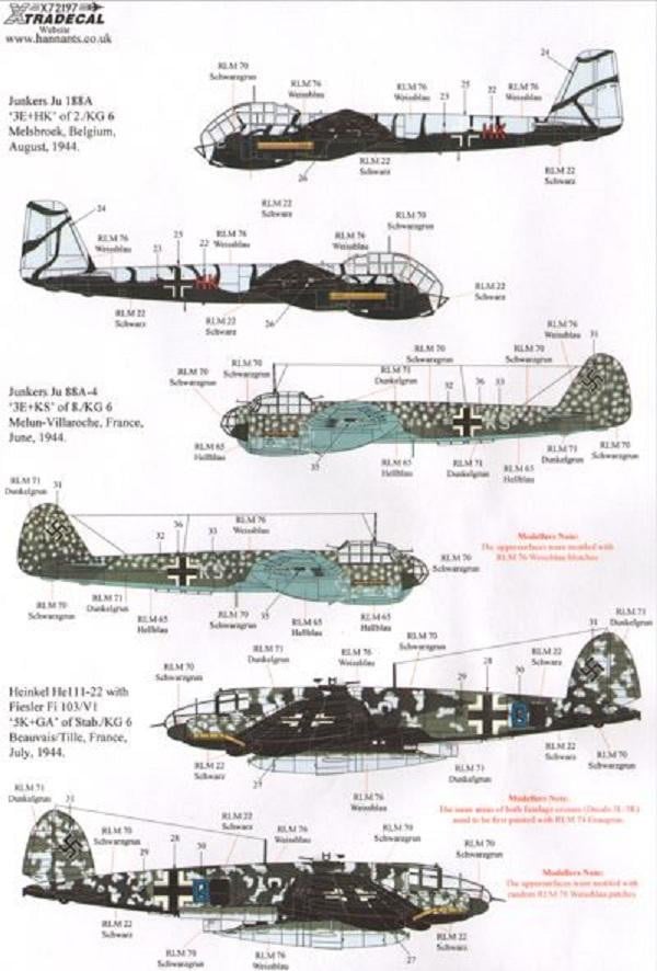 Xtradecal X72197 1/72 D-Day 70th Anniversary Part 4 Luftflotte 3 Model Decals - SGS Model Store