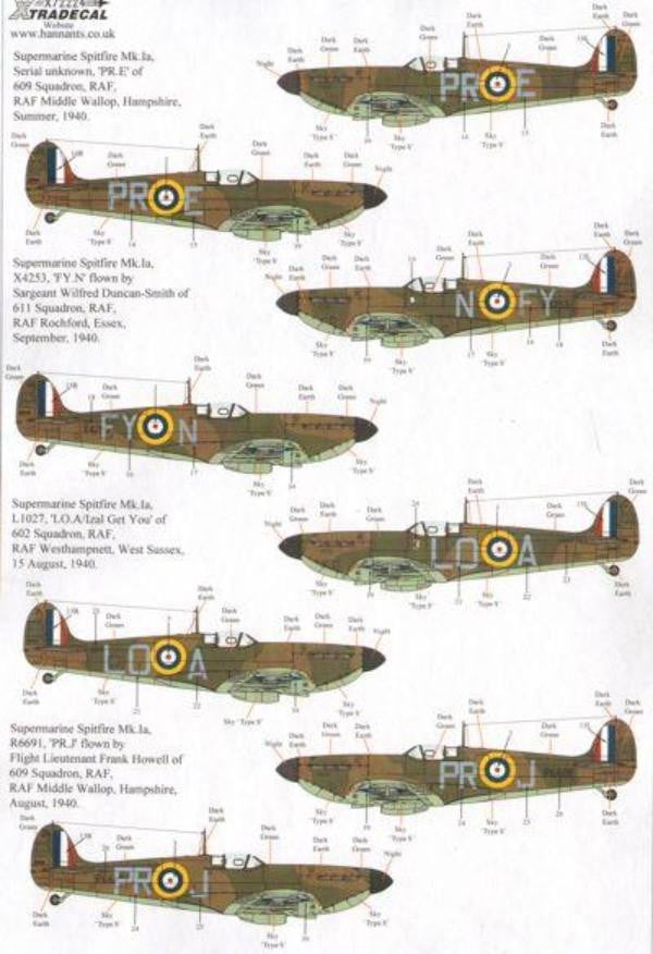 Xtradecal X72224 1/72 Spitfire Mk.Ia Battle of Britain 1940 Pt.2 Model Decals - SGS Model Store