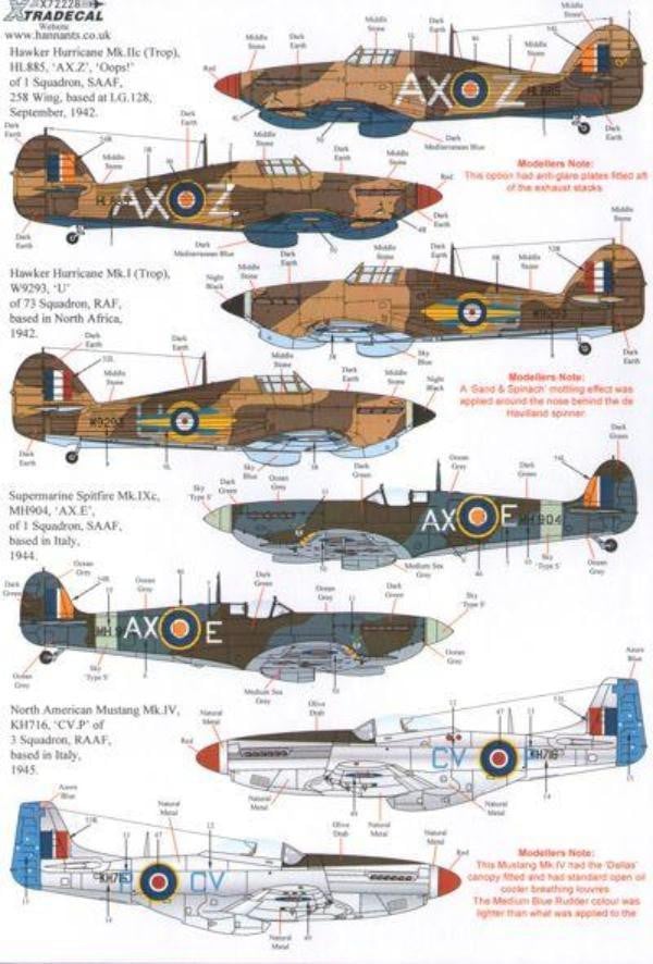 Xtradecal X72228 1/72 Fighters Over Africa and Mediterranean Pt.1 Model Decals - SGS Model Store